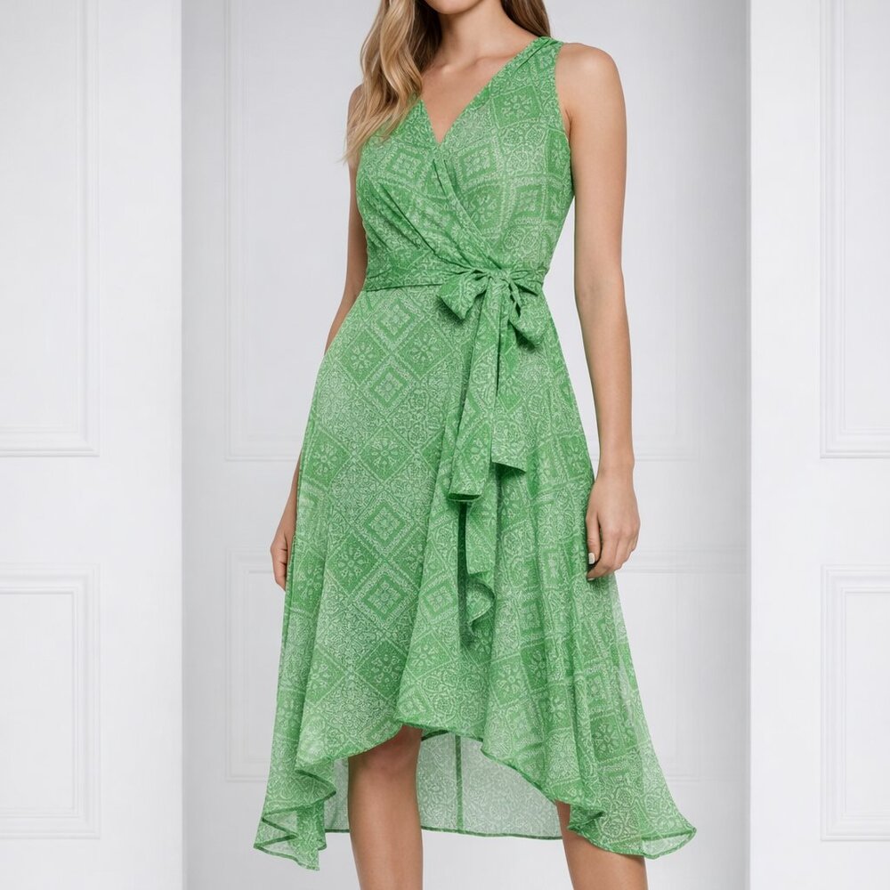Tommy Hilfiger Green Asymmetrical Wrap Sundress